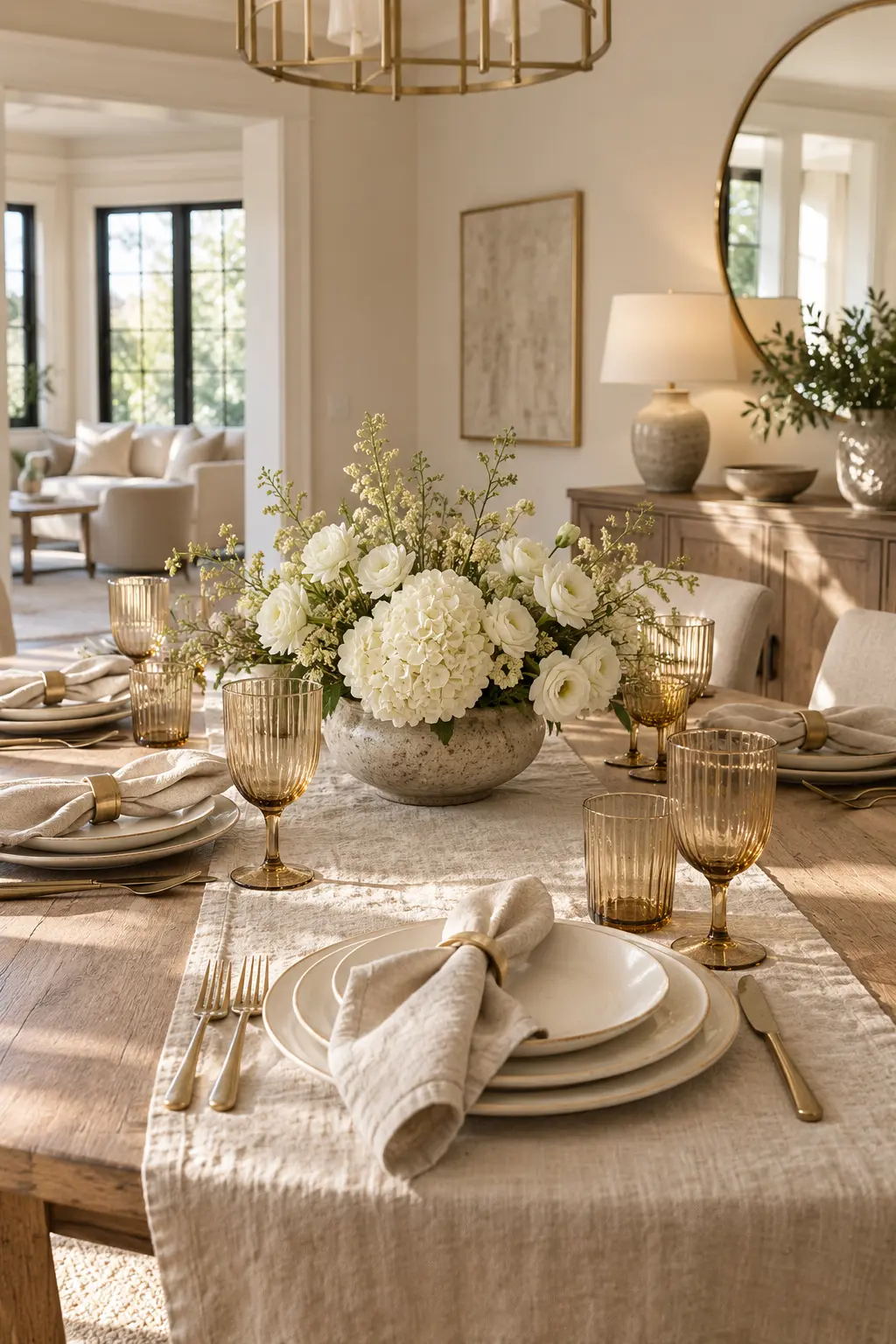 Try Champagne Monochrome NYE table setting idea