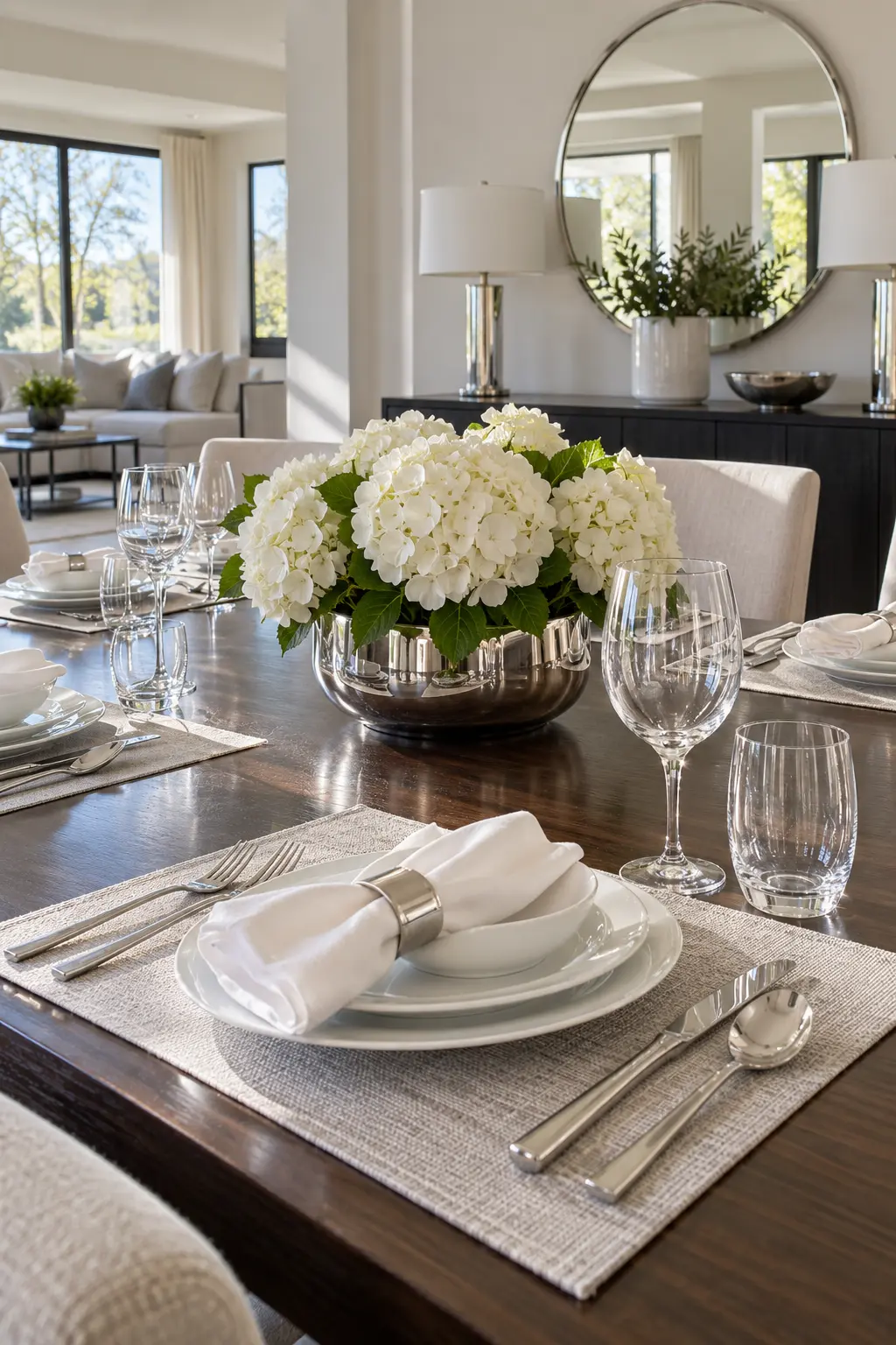 Choose Modern Chrome NYE table setting idea