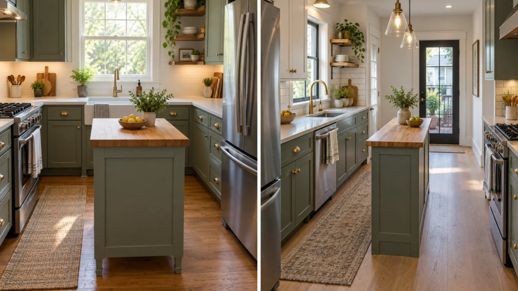 Tiny kitchen with island featured image
