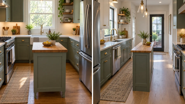 Tiny kitchen with island featured image