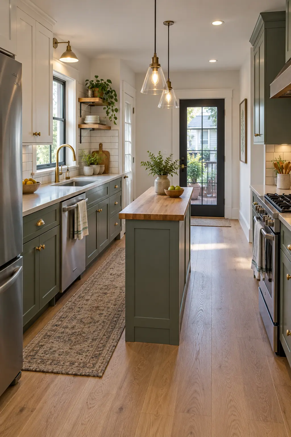Try an Extra-Narrow Prep Island tiny kitchen with island idea
