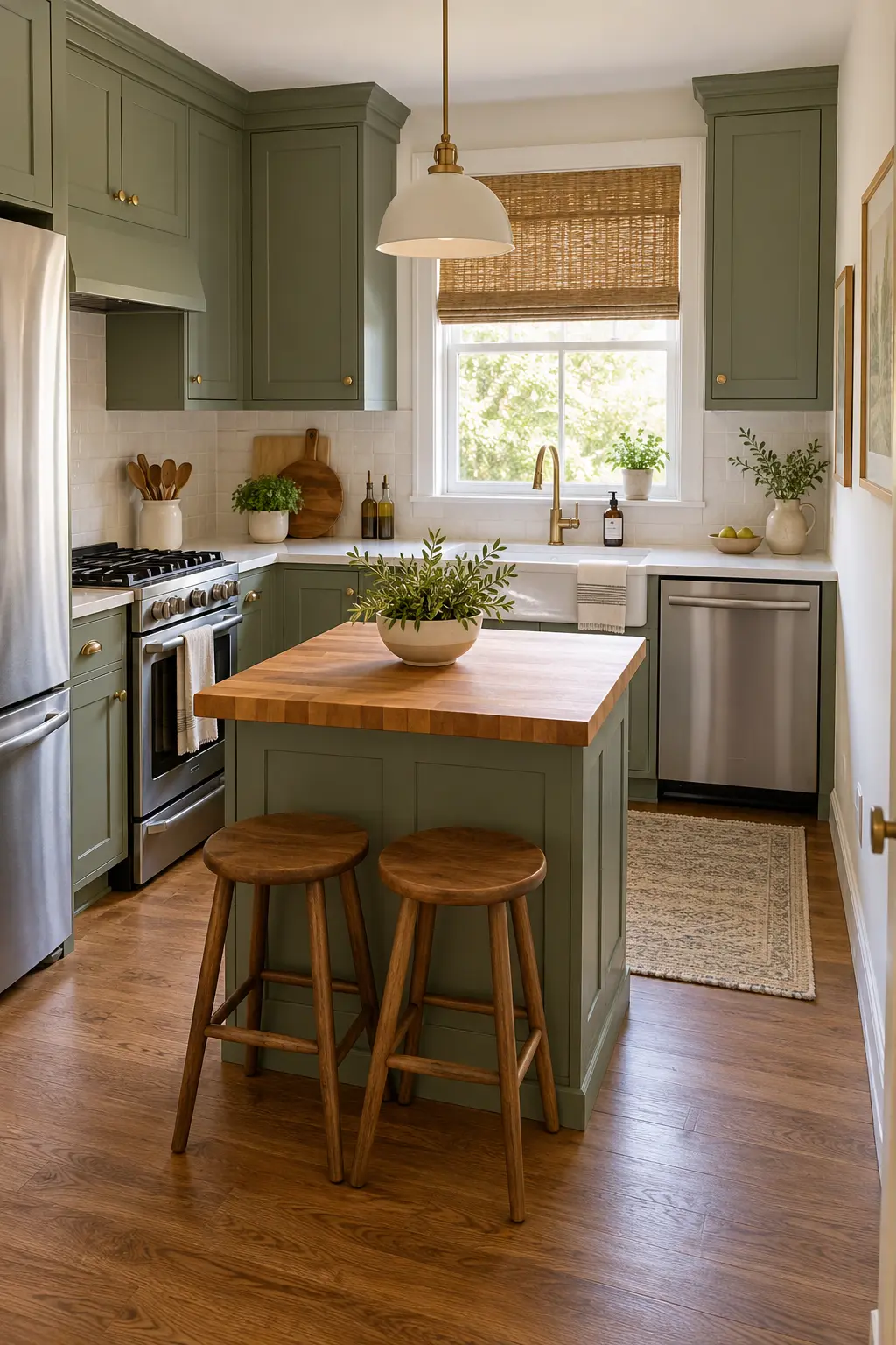 Use a Small Square Island tiny kitchen with island idea