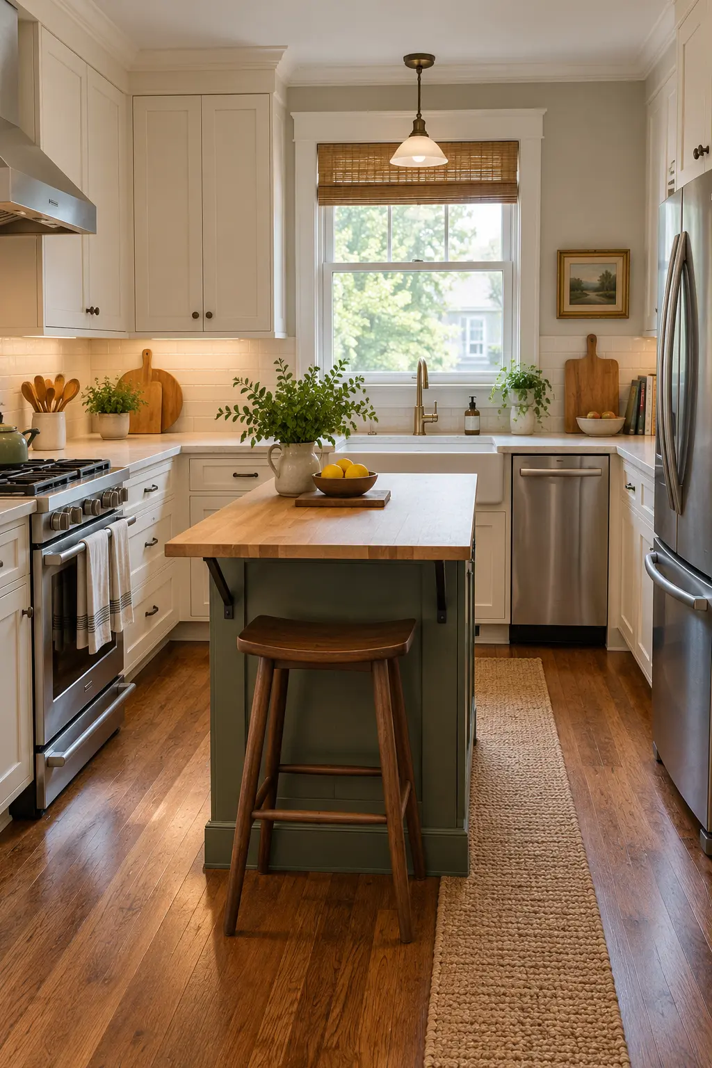 Add a Fold-Down Breakfast Perch tiny kitchen with island idea