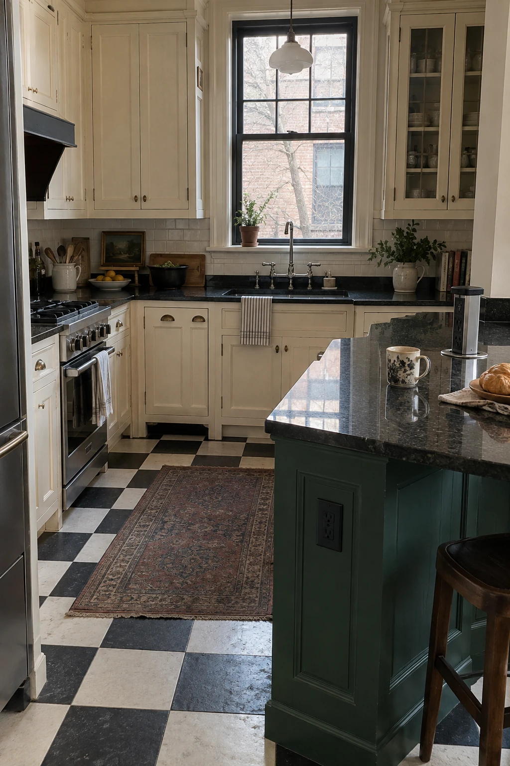 Discreet electrical outlets on a kitchen peninsula