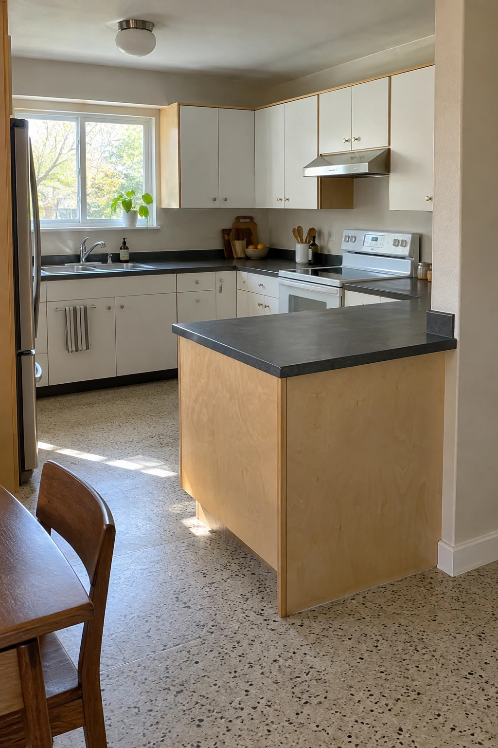 Peninsula built from stock base cabinets