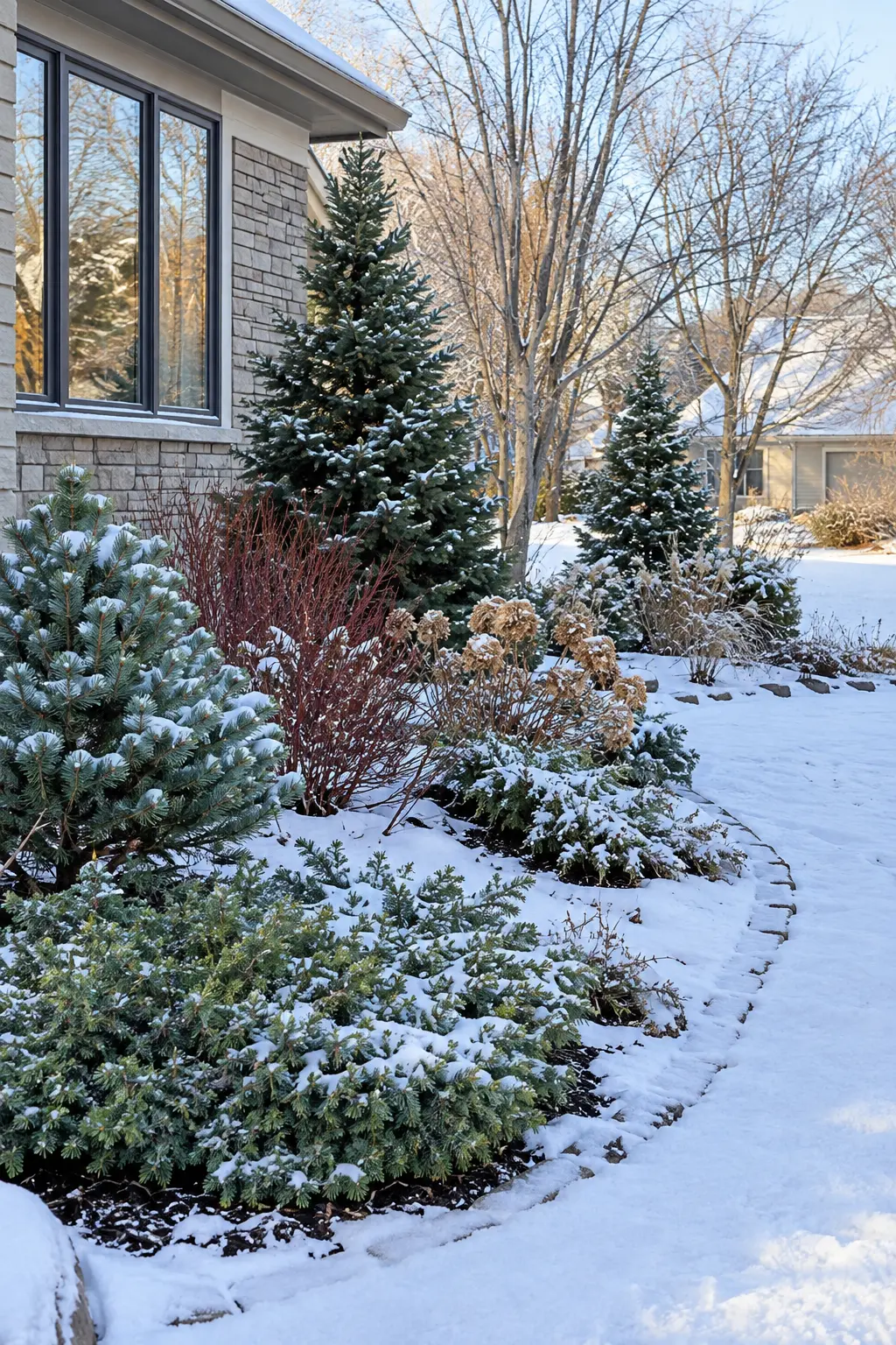 Create Layered Wildlife Cover in a winter backyard