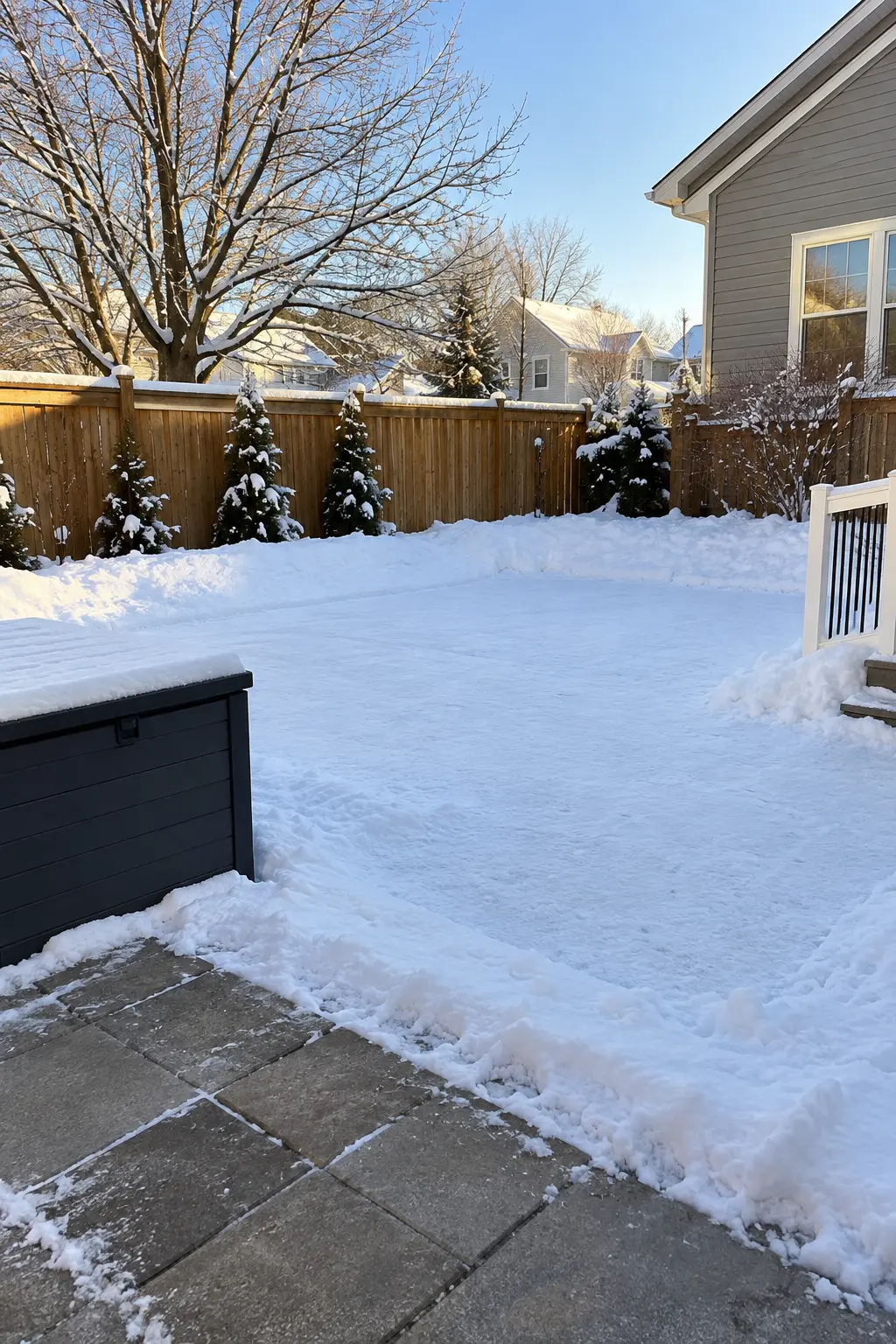 Build a Safe Snow-Play Zone in a winter backyard