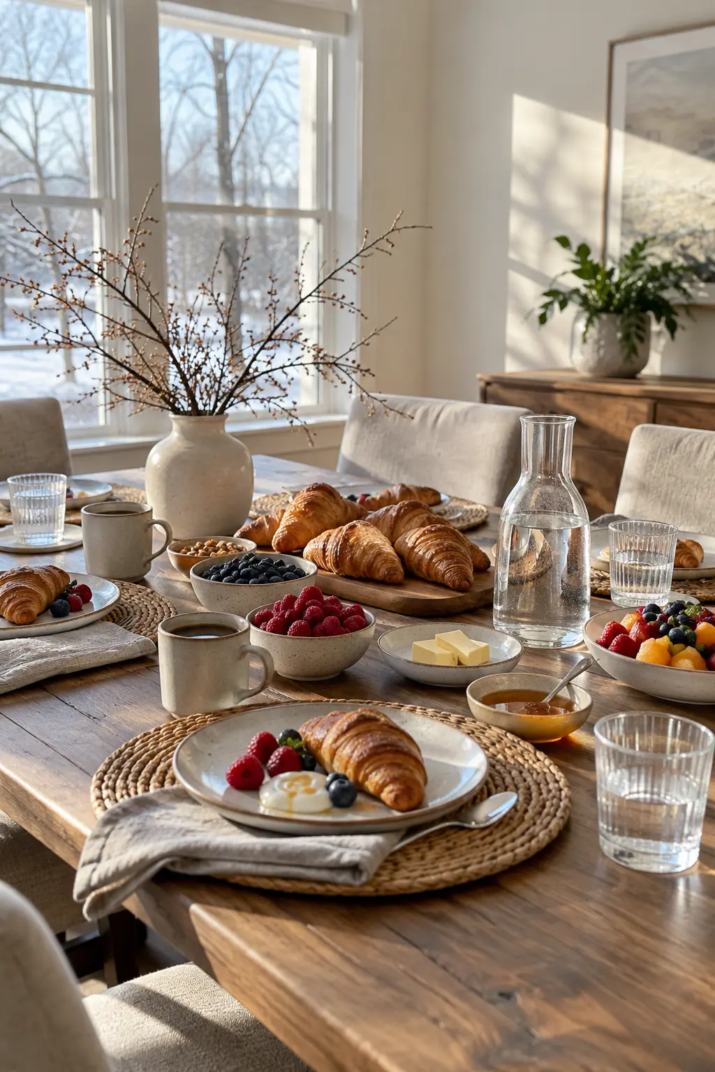 Build a Casual Winter Brunch Table winter tablescape after Christmas