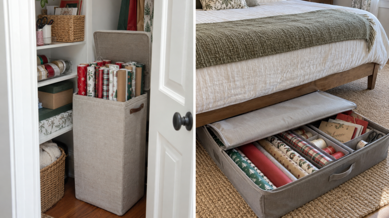 Featured image for 50 Wrapping Paper Storage Ideas