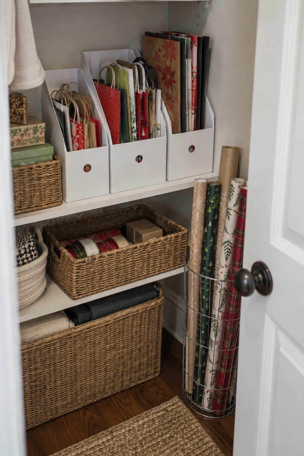 Magazine files sorting reusable gift bags by size