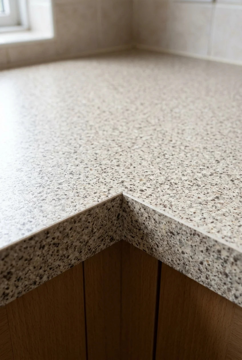 Matching laminate edging renewing a sound existing countertop.