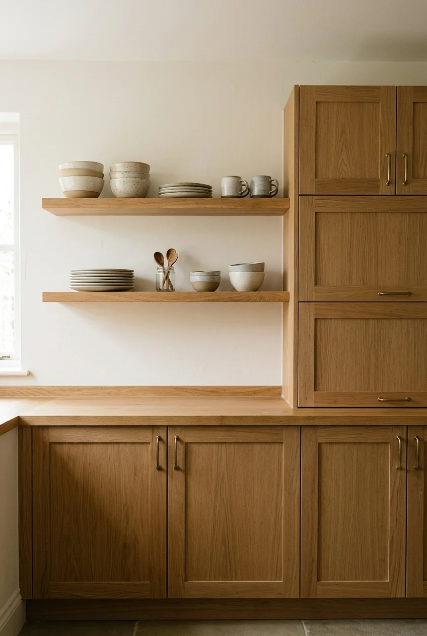 Balanced open and closed scullery storage